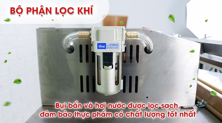 Bộ lọc không khí sạch trước khi bơm vào túi đựng thực phẩm