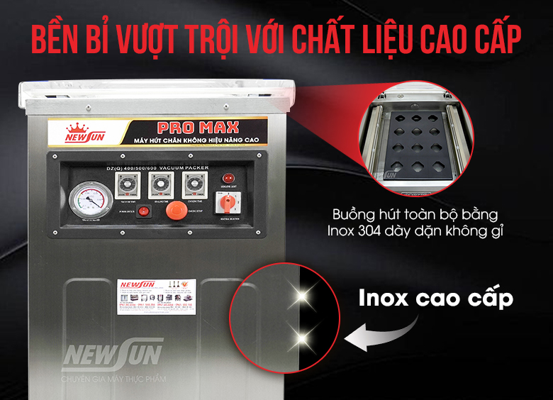 Chất liệu inox cao cấp, dày dặn