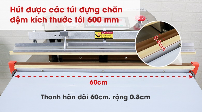 Thanh hàn dài lên tới 600mm và rộng 8mm