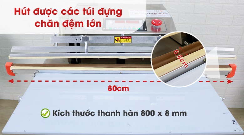 Thanh hàn dài lên tới 800mm và rộng 8mm