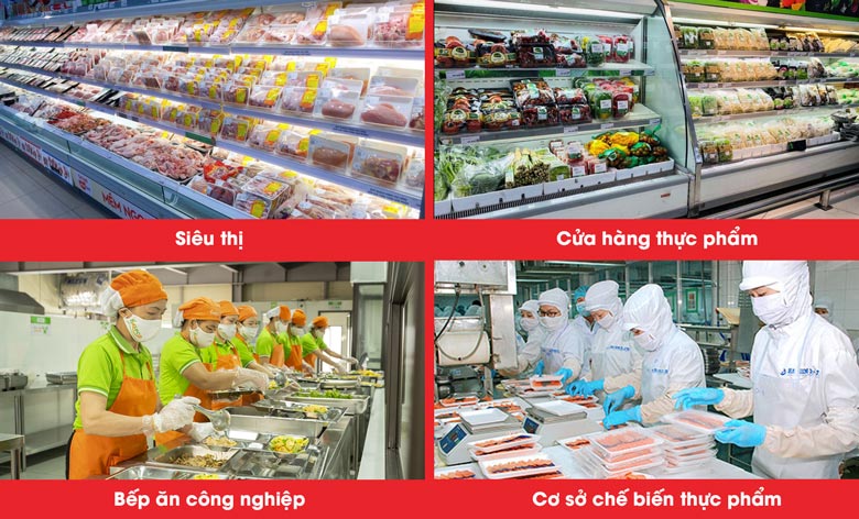 Ứng dụng trong các siêu thị, nhà hàng, cơ sở sản xuất chế biến thực phẩm