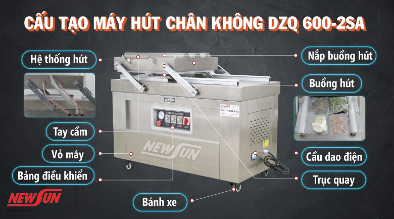 Máy ép hút chân không 2 buồng DZQ 600-2SA