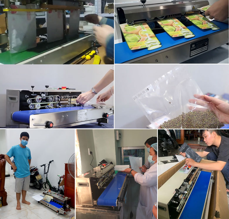 Sử dụng máy hàng miệng túi trong sản xuất đóng gói