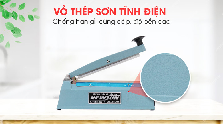 Máy Hàn Miệng Túi Mini Dập Tay Kunba PFS200 11 Thiết kế nhỏ gọn, chất liệu cao cấp