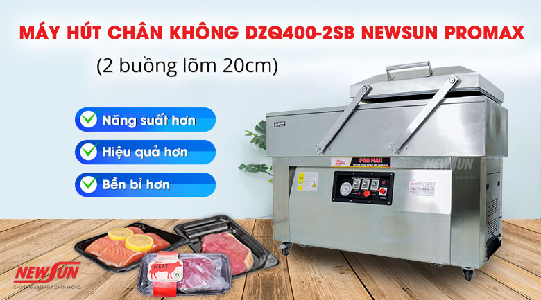 Máy hút chân không 2 buồng DZQ400-2SB NEWSUN Promax 