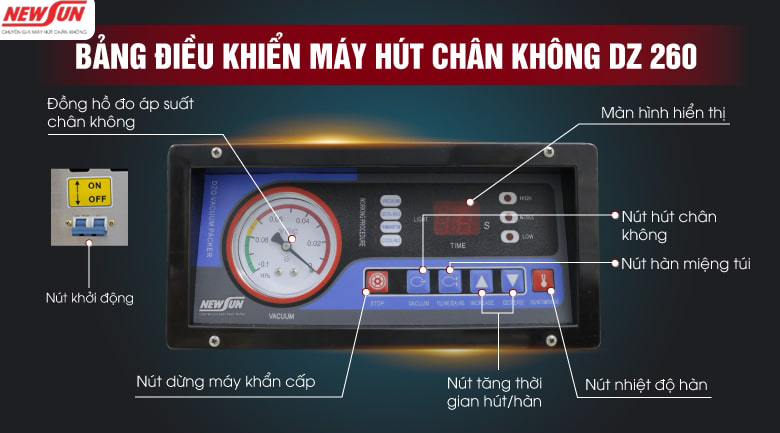 Bảng điều khiển máy hút chân không DZ260