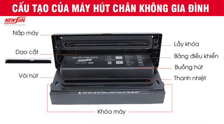 Cấu tạo của Máy hút chân không gia đình