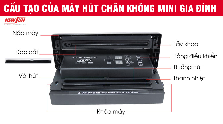 Cấu tạo của máy hút chân không mini gia đình