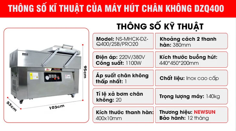 Hướng dẫn sử dụng máy hút chân không DZQ400