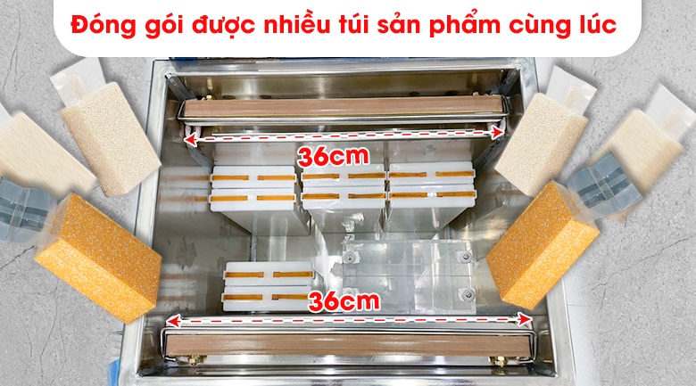 Máy hút chân không gạo HC-360S 11 Đóng gói được nhiều sản phẩm cùng lúc