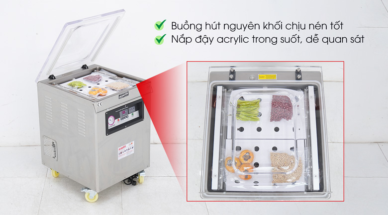 Buồng hút kín, nắp đậy trong suốt