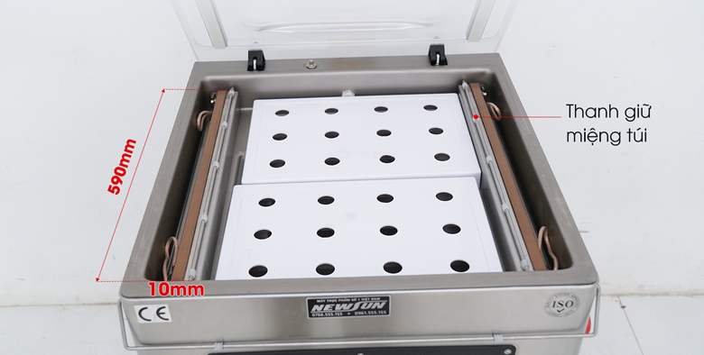 Máy hút chân không 1 buồng Kunba DZ600/2E 11 Thanh hàn đối xứng kích thước lớn, bền chắc