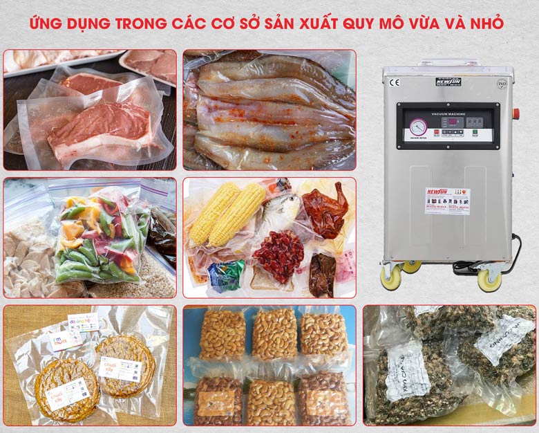 Máy hút chân không 1 buồng Kunba DZ600/2E 15 Hút đa dạng các loại thực phẩm