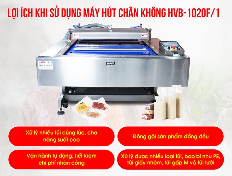 Máy hút chân không liên tục tự động HVB‑1020F/1 12 Lợi ích khi sử dụng Máy hút chân không liên tục tự động HVB‑1020F/1