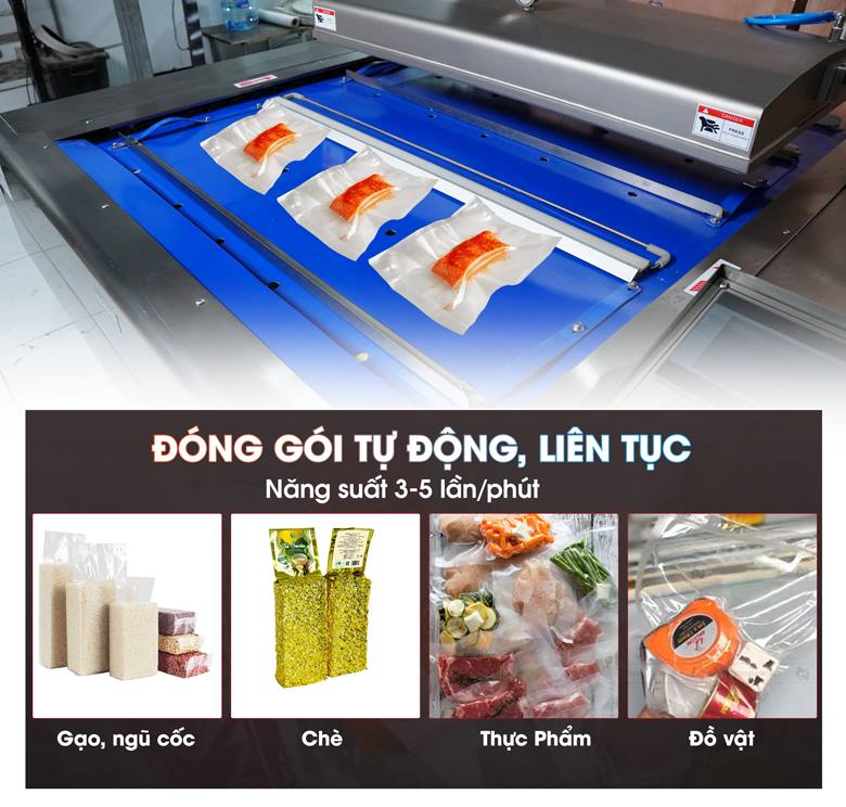 Máy hút chân không liên tục tự động HVB‑1020F/1 15 Máy vận hành liên tục, tự động – Năng suất vượt trội