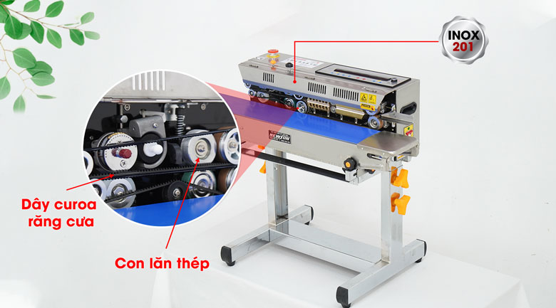 Máy hàn miệng túi in date SMT-980LD 19 Chất liệu cao cấp, độ bền lên tới 8-10 năm