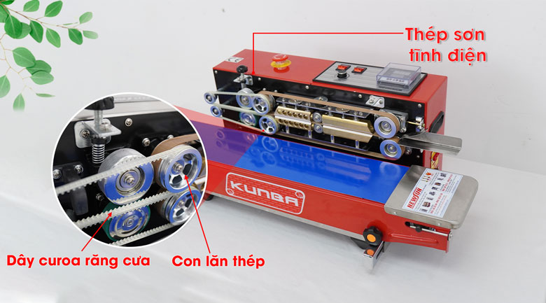 Máy hàn miệng túi Kunba SF-150 (vỏ sơn) 18 Khung thép sơn tĩnh điện của máy SF-150
