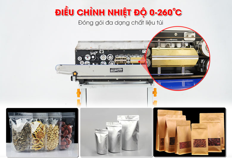 Máy hàn miệng túi in date SMT-980LD 17 Không kén túi hàn