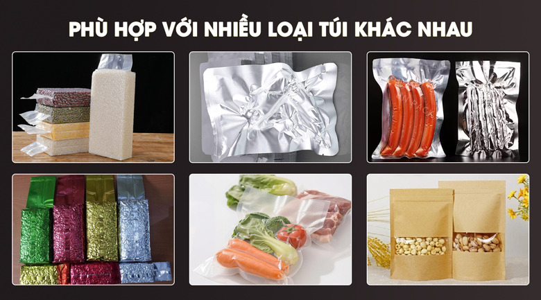 thiết bị còn có thể sử dụng linh hoạt với nhiều loại bao bì khác nhau